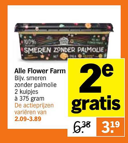 Alle Flower Farm, Bijv. smeren zonder palmolie 2 kuipjes à 375 gram