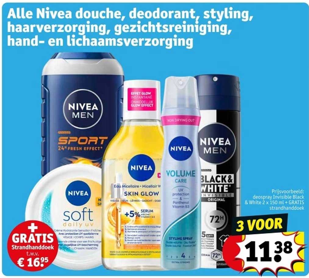 Alle Nivea douche, deodorant, styling, haarverzorging, gezichtsreiniging, hand- en lichaamsverzorging