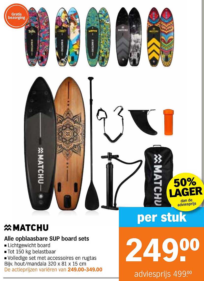 Alle opblaasbare SUP board sets