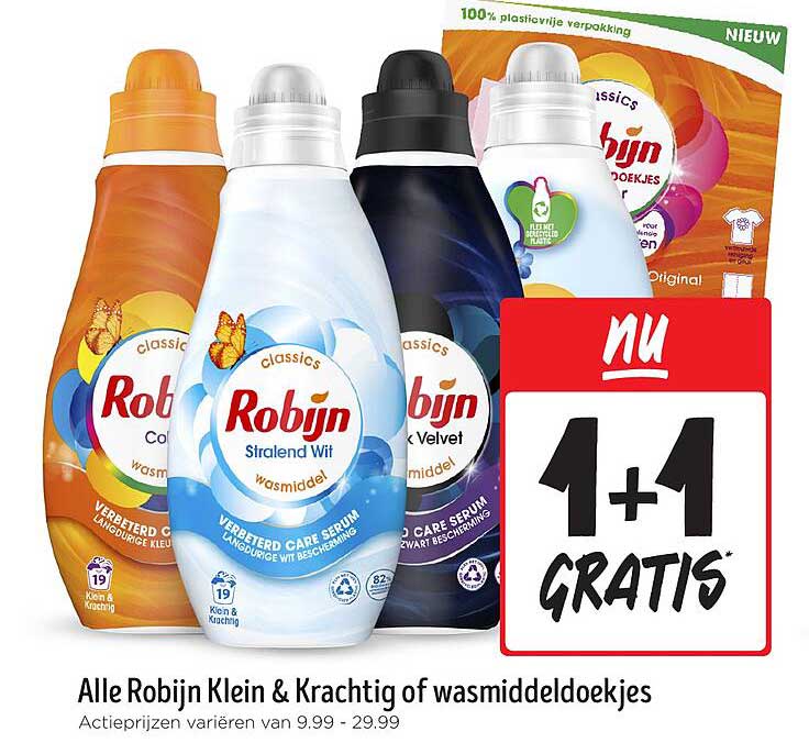 Alle Robijn Klein & Krachtig of wasmiddeldoekjes