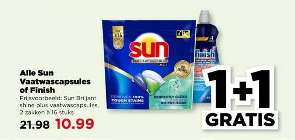Alle Sun Vaatwascapsules of Finish