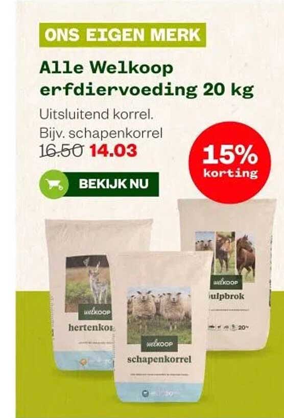 Alle Welkoop erfdiervoeding 20 kg