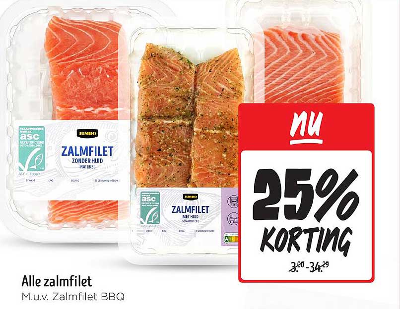 Alle zalmfilet M.u.v. Zalmfilet BBQ