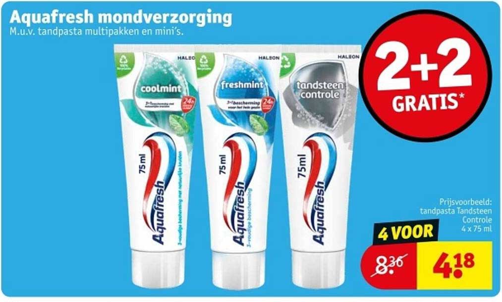 Aquafresh mondverzorging 4 voor 4,18