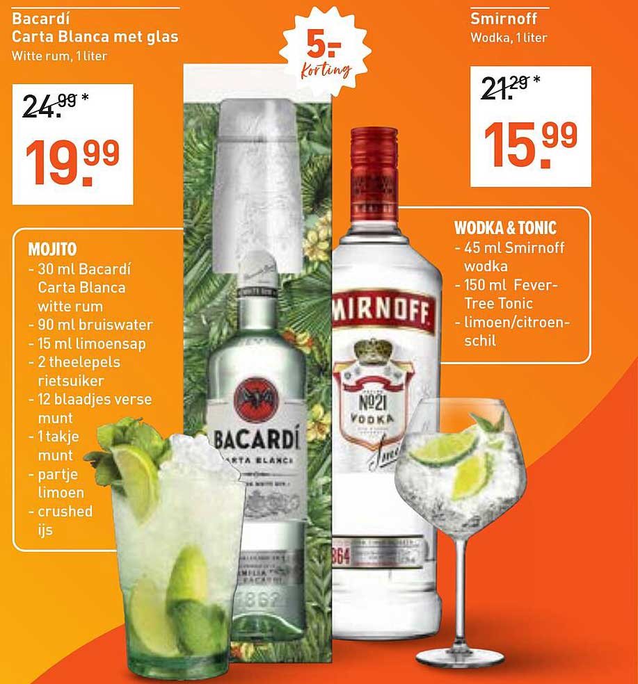 Bacardí Carta Blanca met glas