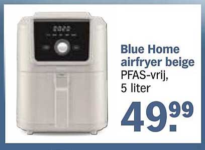 Blue Home airfryer beige PFAS-vrij, 5 liter
