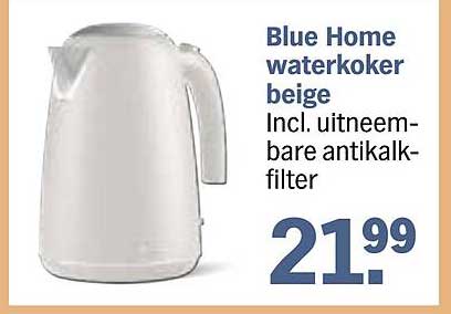 Blue Home waterkoker beige Incl. uitneembare antikalkfilter