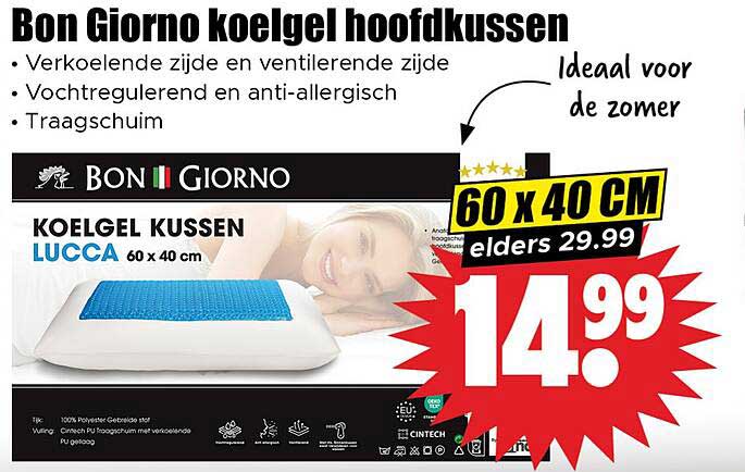 Bon Giorno koelgel hoofdkussen