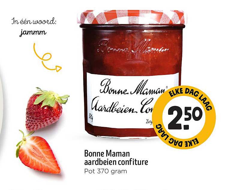 Bonne Maman aardbeien confiture Pot 370 gram