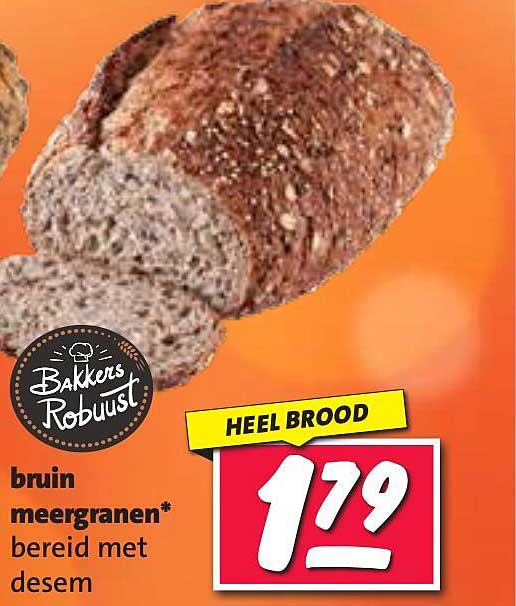 Bruin meergranen* bereid met desem