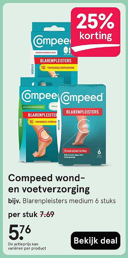 Compeed wond- en voetverzorging bijv. Blarenpleisters medium 6 stuks