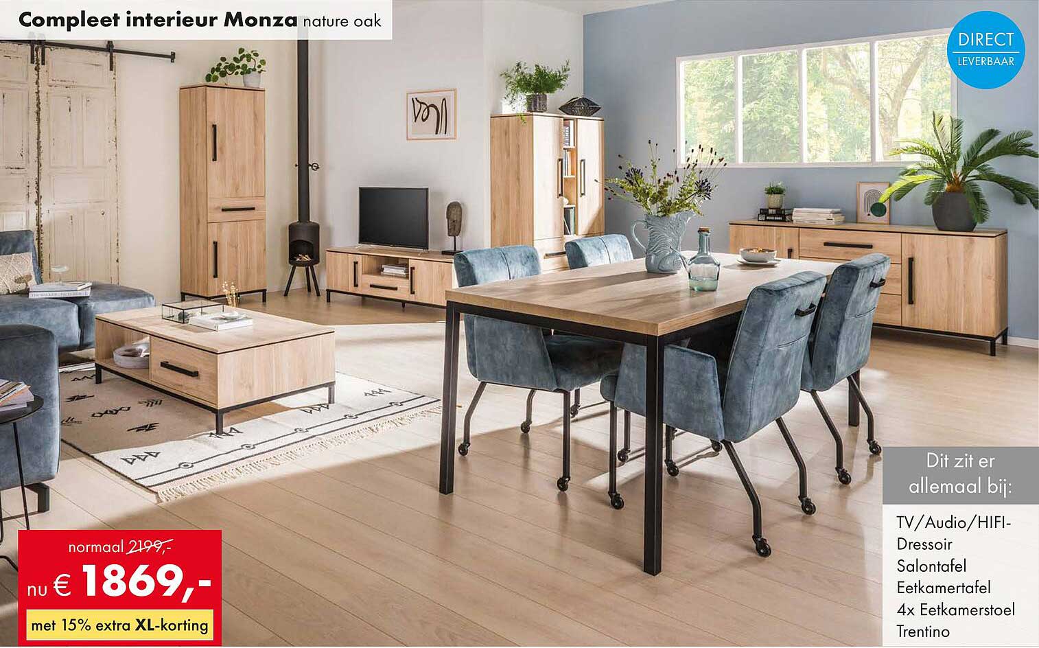 Compleet interieur Monza nature oak