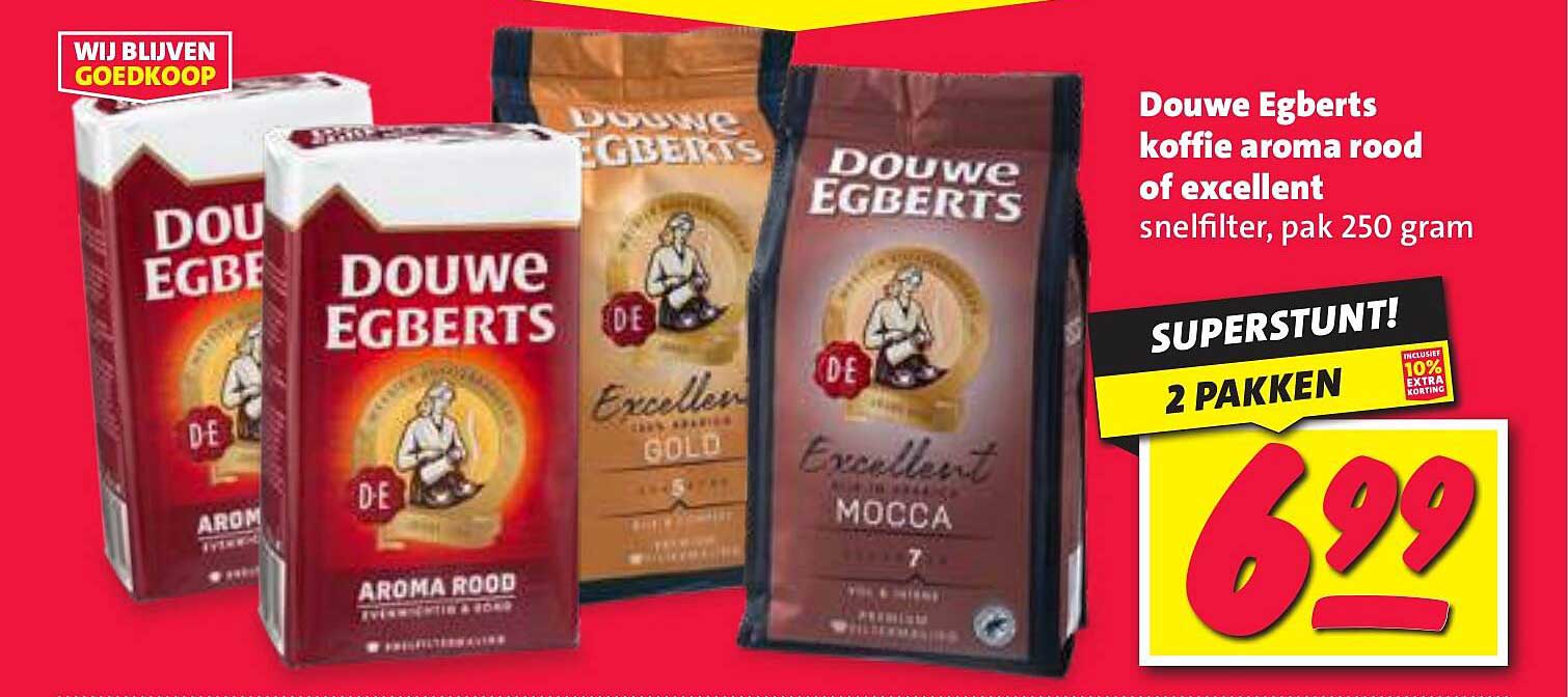 Douwe Egberts koffie aroma rood of excellent