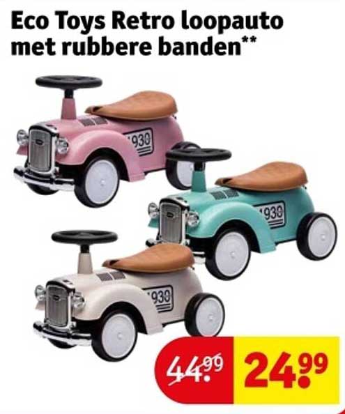 Eco Toys Retro loopauto met rubberen banden