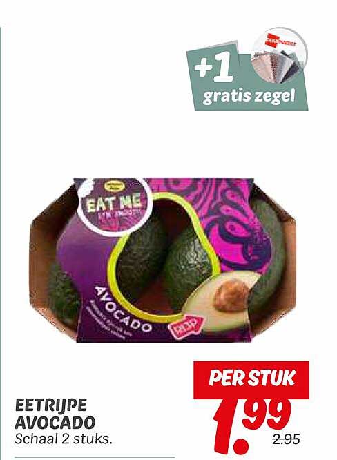 EETRIJPE AVOCADO Schaal 2 stuks.