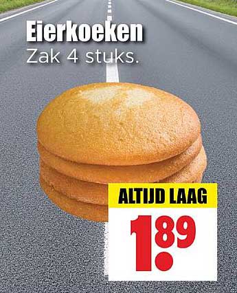 Eierkoeken Zak 4 stuks.