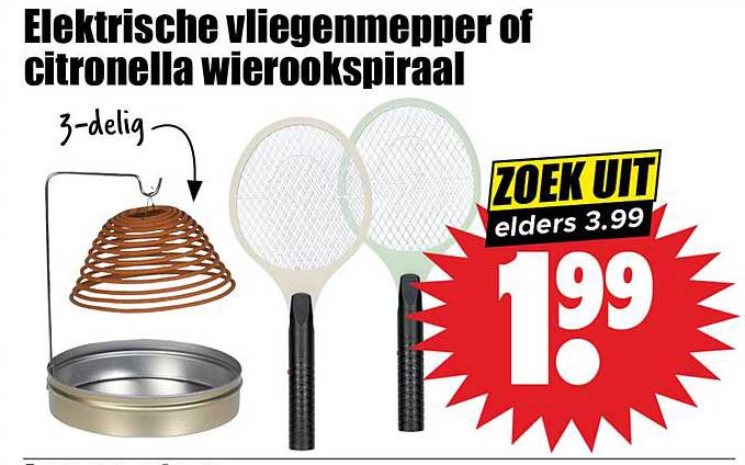 Elektrische vliegenmepper of citronella wierookspiraal