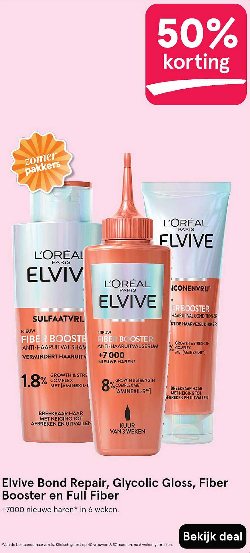 Elvive Bond Repair, Glycolic Gloss, Fiber Booster en Full Fiber