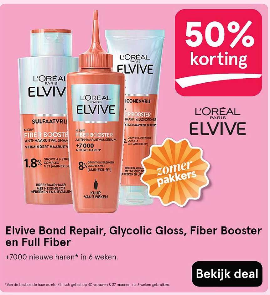 Elvive Bond Repair, Glycolic Gloss, Fiber Booster en Full Fiber