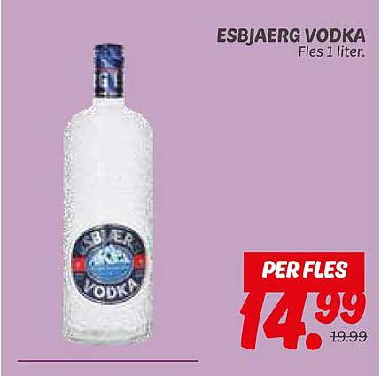 ESBJAERG VODKA Fles 1 liter.