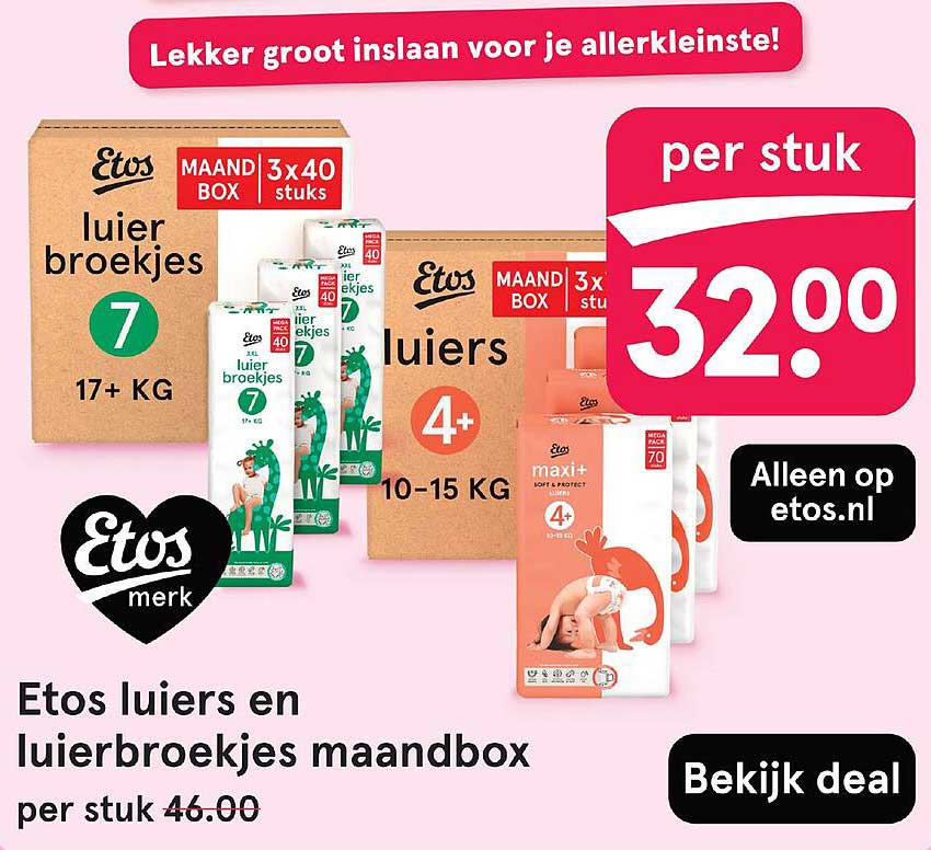 Etos luiers en luierbroekjes maandbox