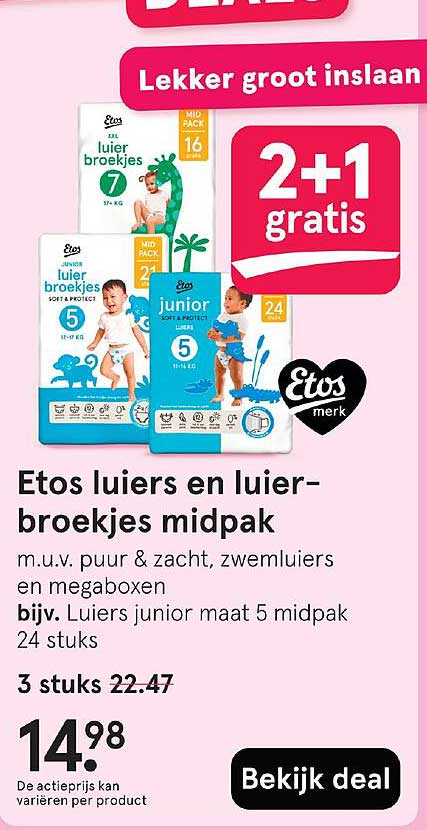 Etos luiers en luierbroekjes midpak