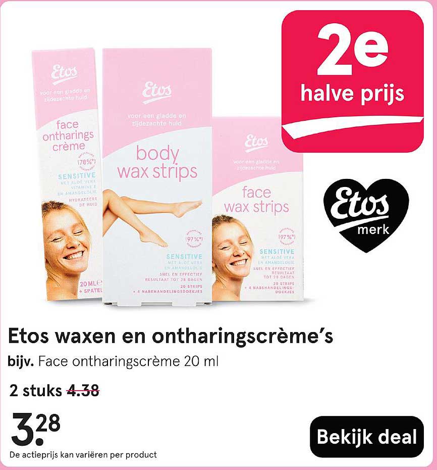Etos waxen en ontharingscrèmes bijv. Face ontharingscréme 20 ml