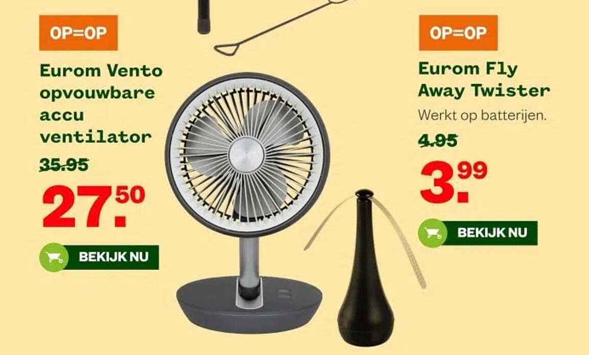 Eurom Vento opvouwbare accu ventilator
