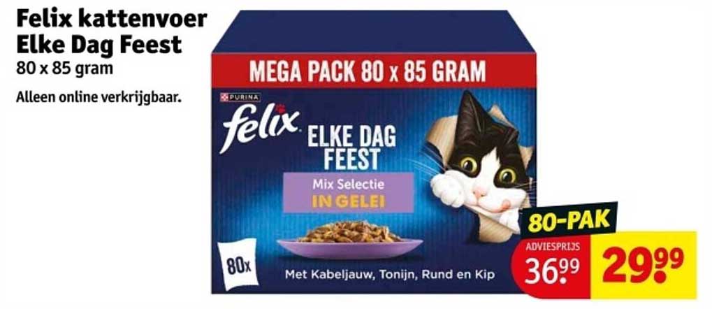 Felix kattenvoer Elke Dag Feest 80 x 85 gram
