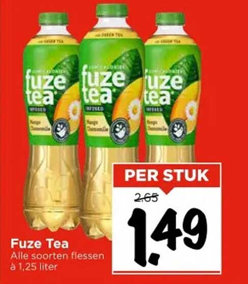 Fuze Tea - Alle soorten flessen à 1,25 liter