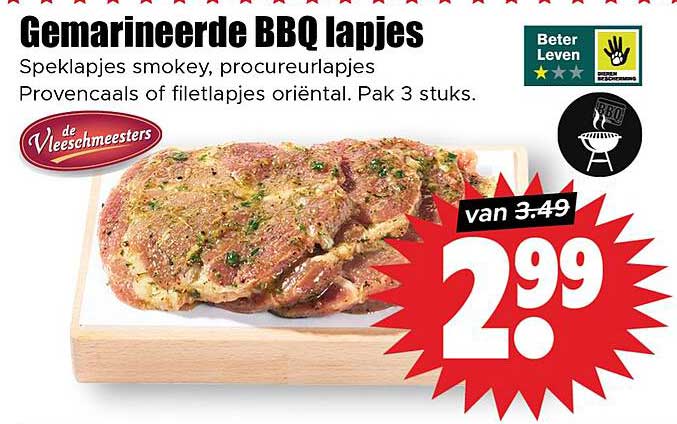 Gemarineerde BBQ lapjes