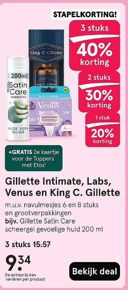 Gillette Intimate, Labs, Venus en King C. Gillette
