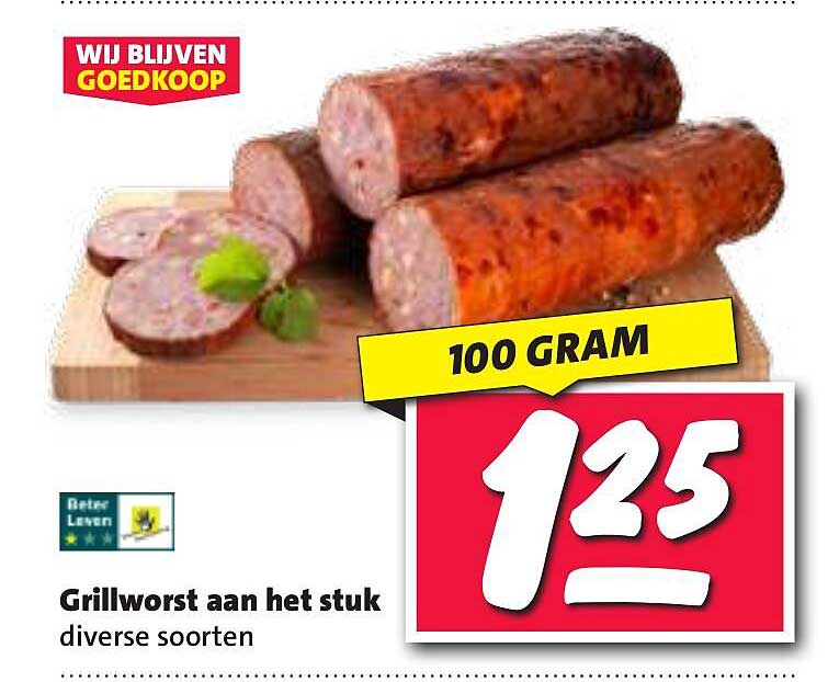 Grillworst aan het stuk