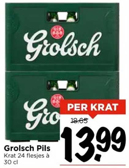 Grolsch Pils Krat 24 flesjes à 30 cl