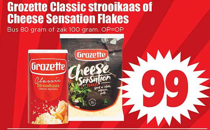 Grozette Classic strooikaas of Cheese Sensation Flakes