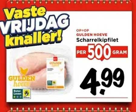 GULDEN HOEVE Scharrelkipfilet per 500 gram