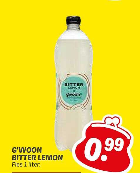 G'woon Bitter Lemon Fles 1 liter