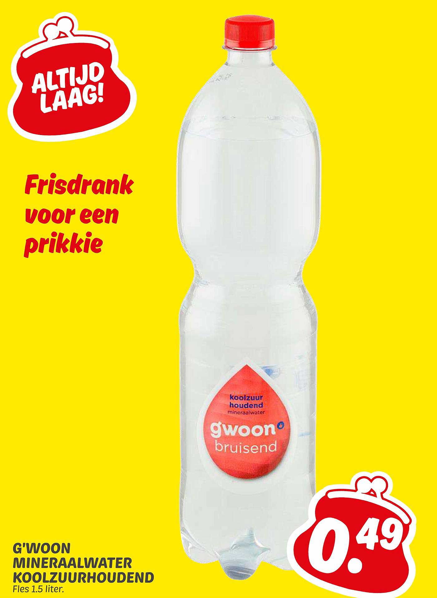 G'woon mineraalwater koolzuurhoudend Fles 1.5 liter