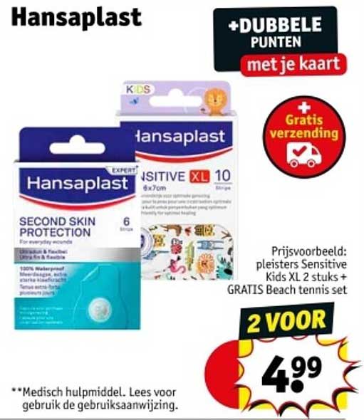 Hansaplast 2 voor €4,99