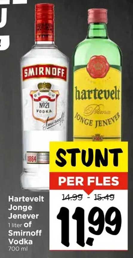 Hartevelt Jonge Jenever / Smirnoff Vodka