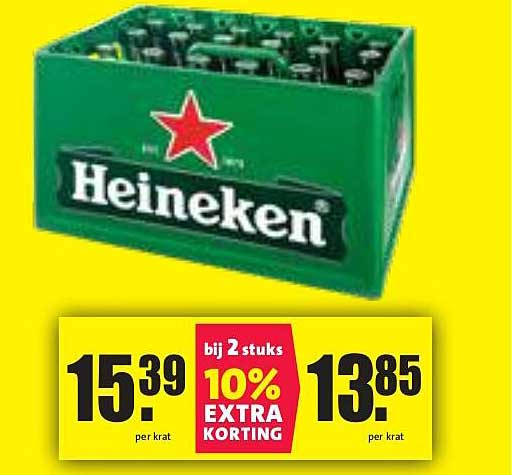 Heineken - 10% EXTRA KORTING bij 2 stuks