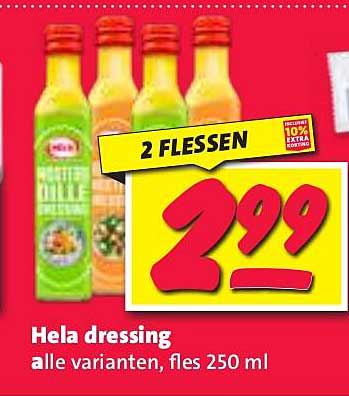 Hela dressing alle varianten, fles 250 ml