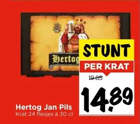 Hertog Jan Pils Krat 24 flesjes à 30 cl