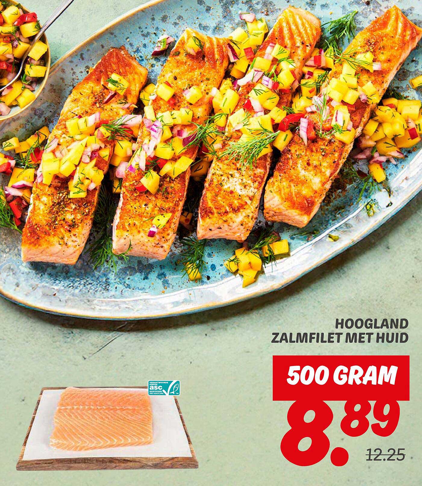 HOOGLAND ZALMFILLET MET HUID 500 GRAM