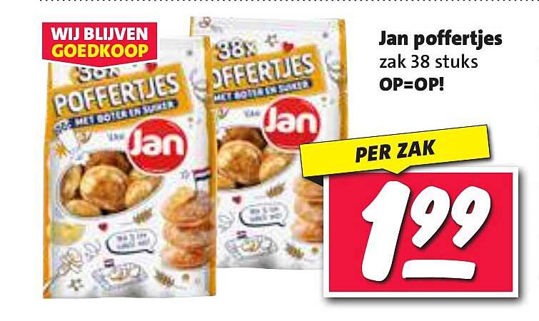 Jan poffertjes zak 38 stuks OP=OP!
