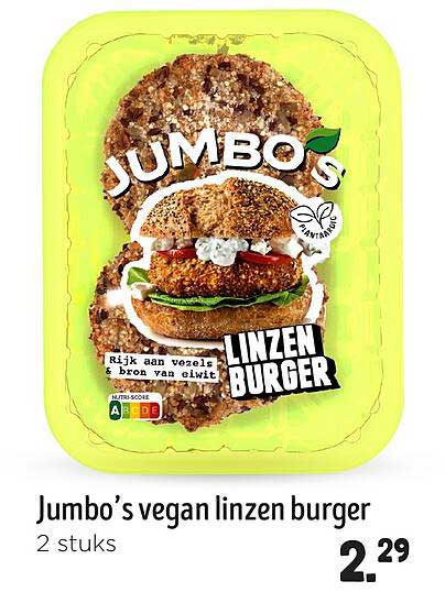 Jumbo's vegan linzen burger