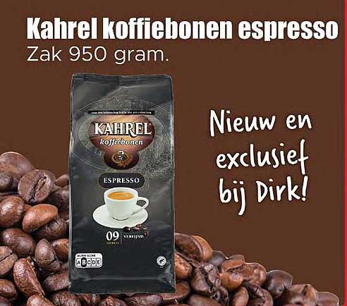 Kahrel koffiebonen espresso Zak 950 gram.