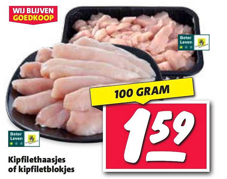 Kipfilethaasjes of kipfiletblokjes