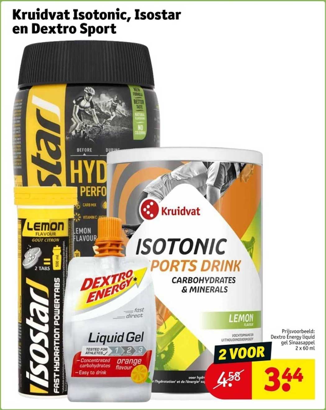 Kruidvat Isotonic, Isostar en Dextro Sport
