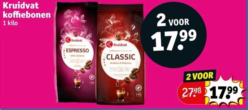 Kruidvat koffiebonen 1 kilo